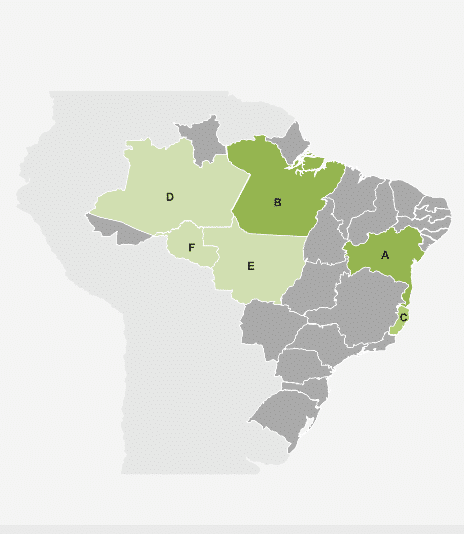 Brazil cocoa sourcing regions map